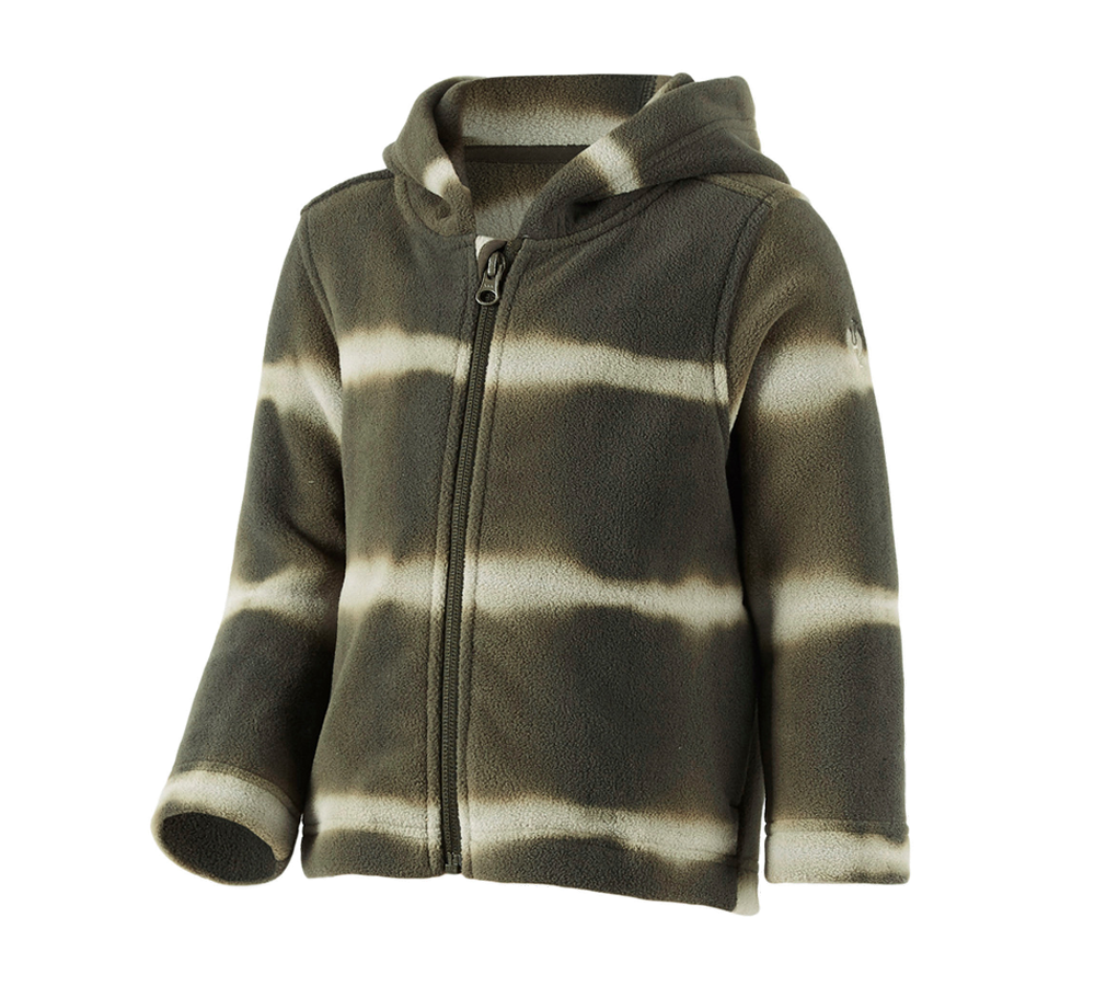 Work Jackets: Fleece hoody jacket tie-dye e.s.motion ten, child. + disguisegreen/moorgreen