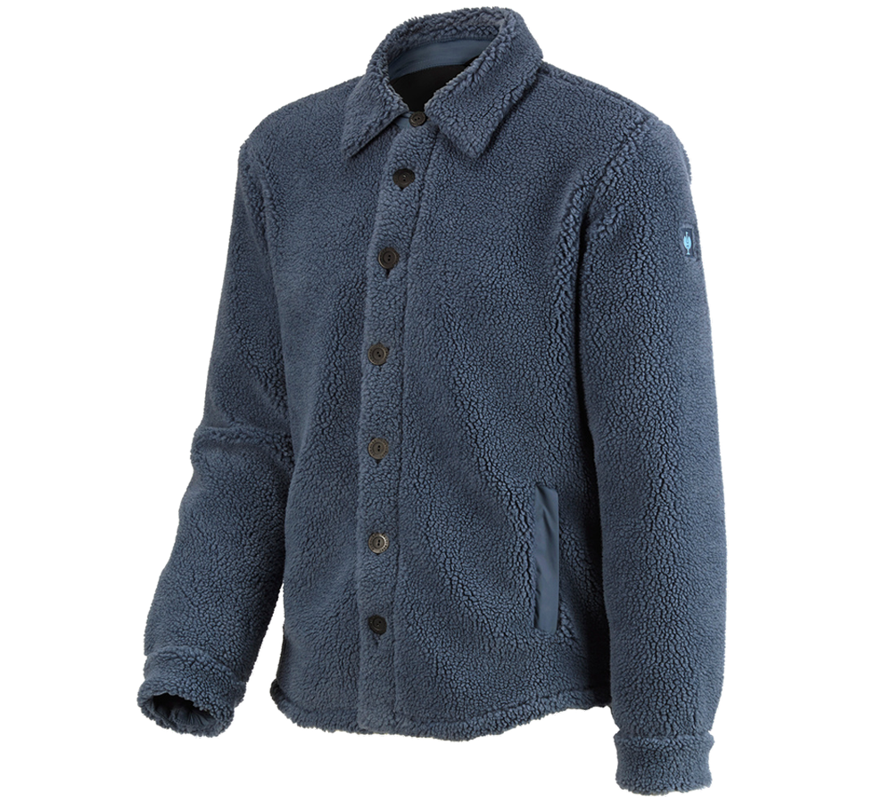 Faux fur jacket e.s.iconic oxidblue | Strauss