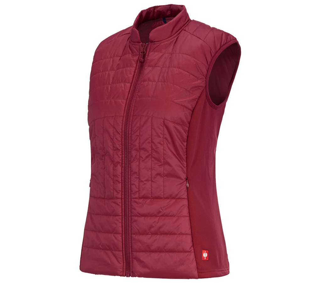 Work Body Warmer: e.s. Function quilted bodywarmer thermo stretch,l. + ruby