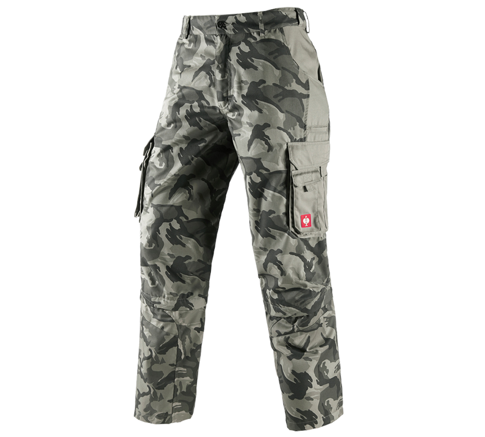 Gardening / Forestry / Farming: Zip off trousers e.s. camouflage + camouflage stonegrey