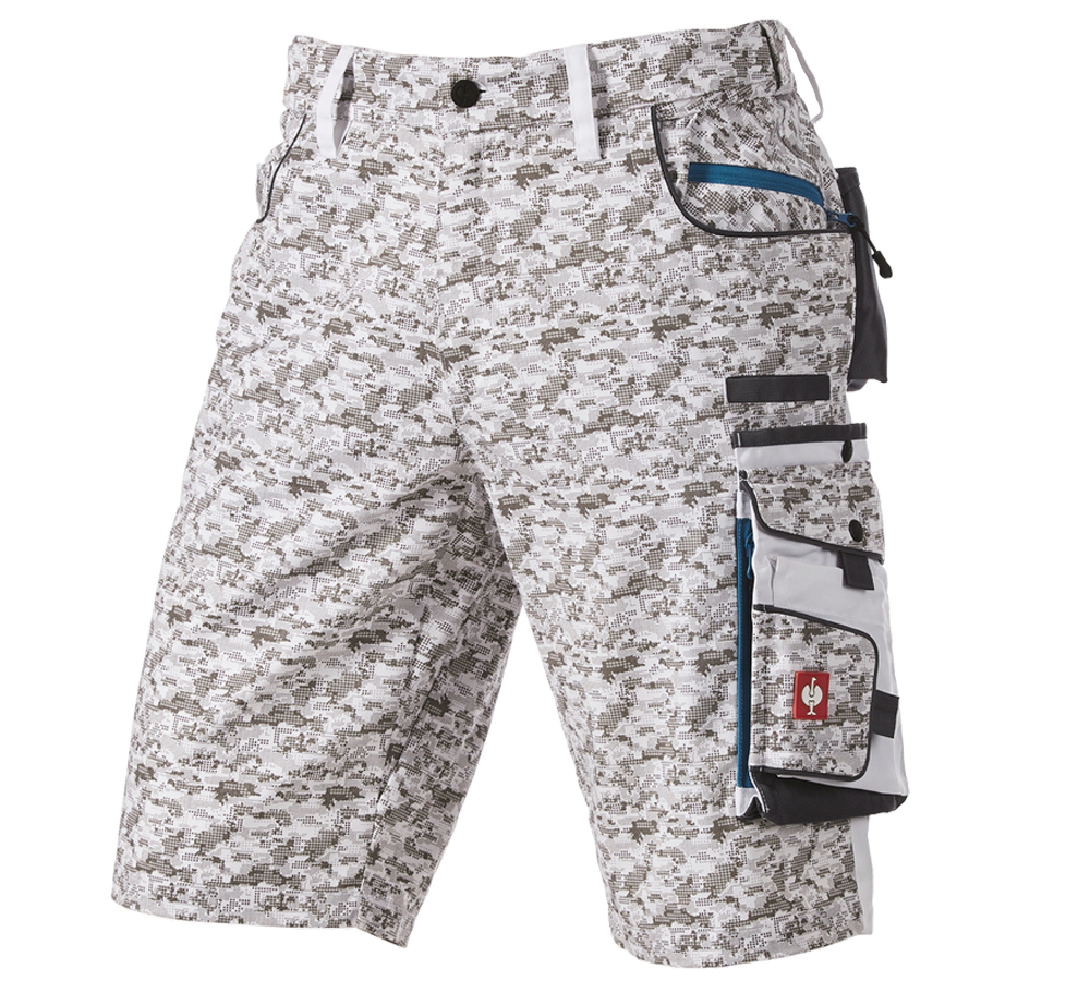 Work Trousers: e.s. Shorts Pixel + white/grey/petrol