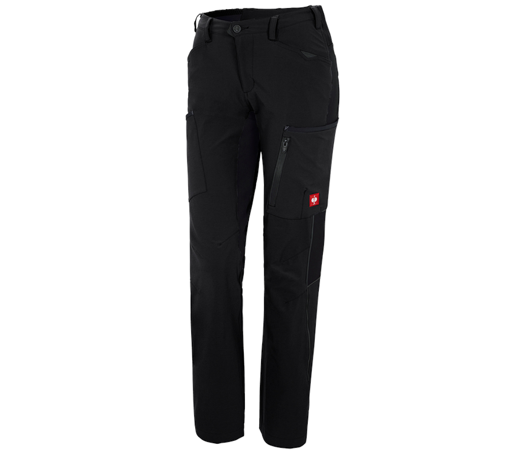 Work Trousers: Winter cargo trousers e.s.vision stretch, ladies' + black