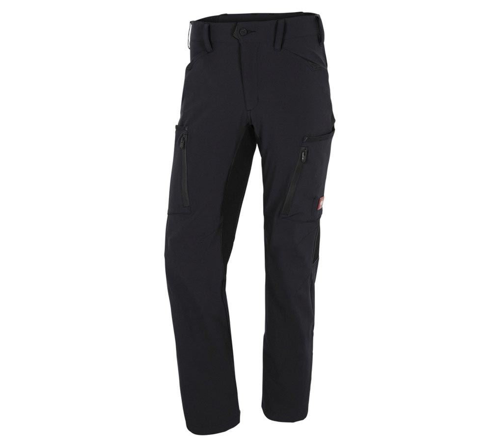 Work Trousers: Winter cargo trousers e.s.vision stretch, men's + black