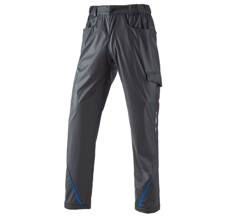 Work Trousers: Rain trousers e.s.motion 2020 superflex + graphite/gentianblue