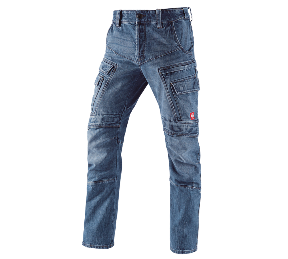 Plumbers / Installers: e.s. Cargo worker jeans POWERdenim + stonewashed