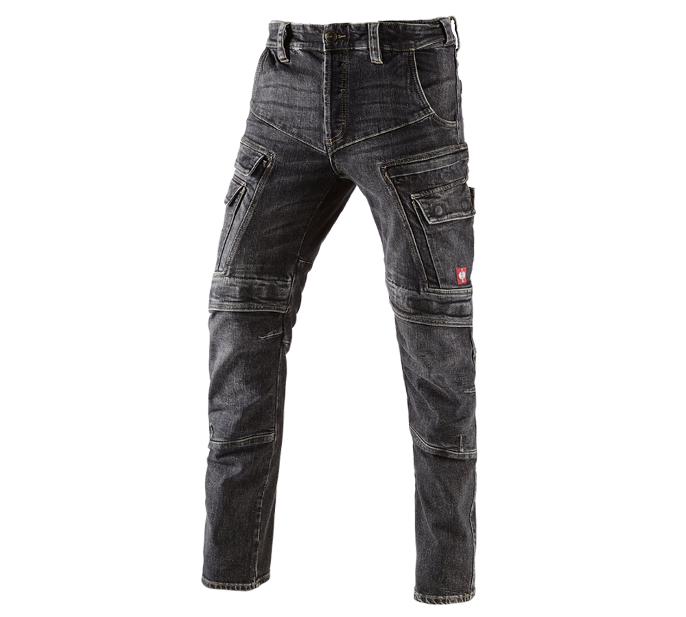 Joiners / Carpenters: e.s. Cargo worker jeans POWERdenim + blackwashed