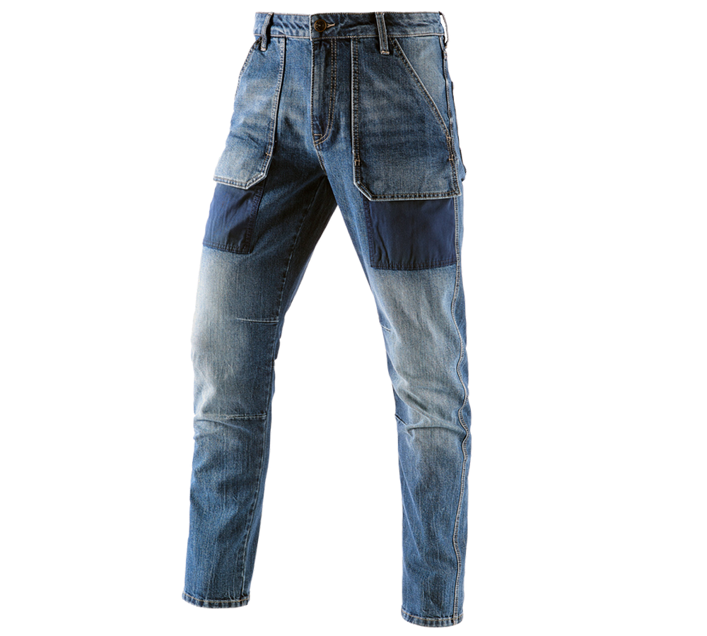 Work Trousers: e.s. 7-pocket jeans POWERdenim + stonewashed