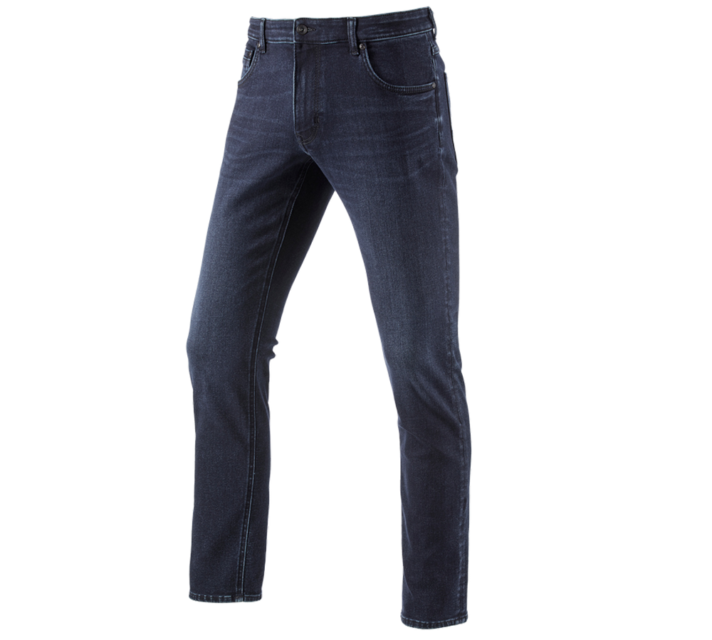 Work Trousers: e.s. Winter 5-Pocket stretch jeans + darkwashed