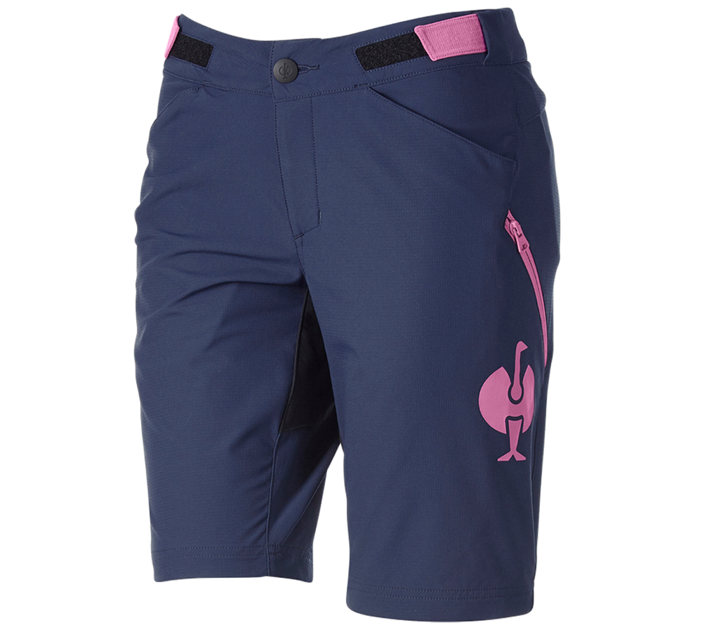 Clothing: Functional shorts e.s.trail, ladies' + deepblue/tarapink