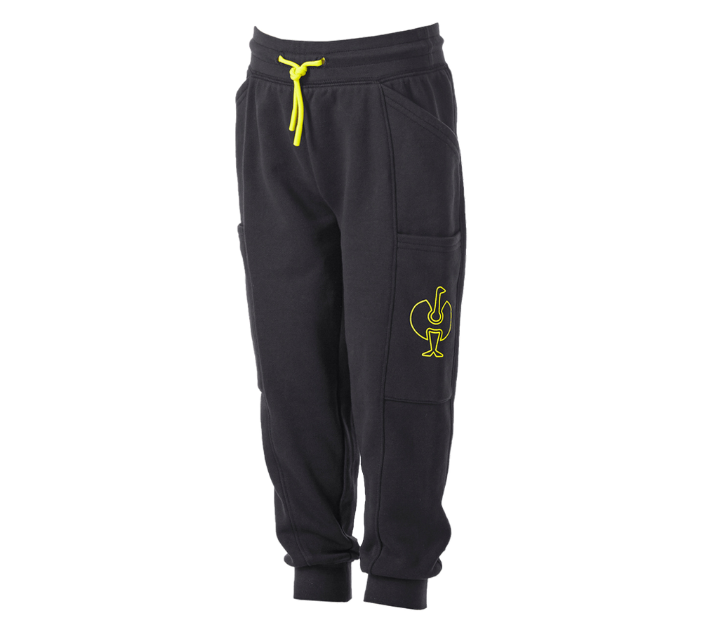 Trousers: Sweat pants light e.s.trail, children's + black/acid yellow