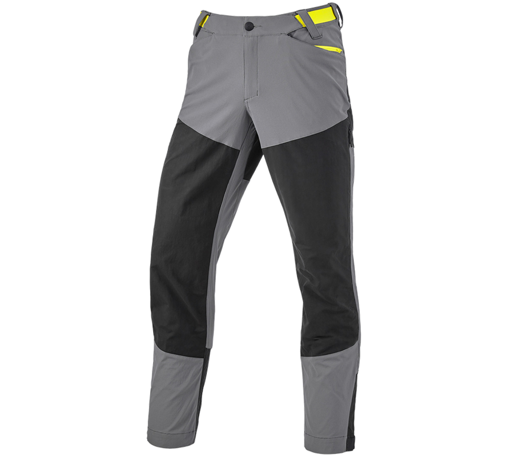 Topics: Hybrid functional trousers e.s.trail + basaltgrey/acid yellow