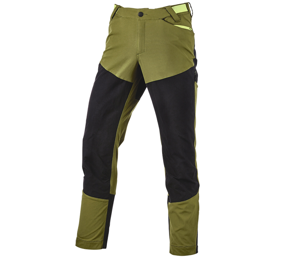 Work Trousers: Hybrid functional trousers e.s.trail + junipergreen/limegreen