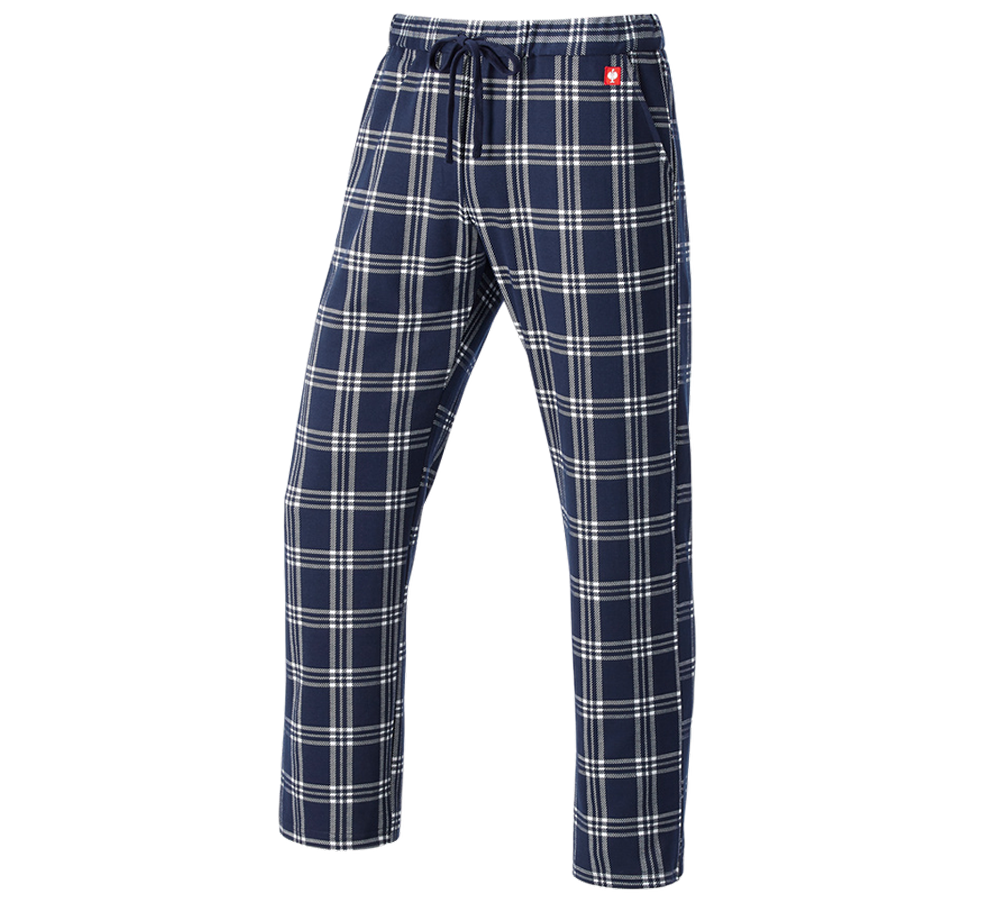 Accessories: e.s. Checkered Pyjama Bottoms + deepblue/white