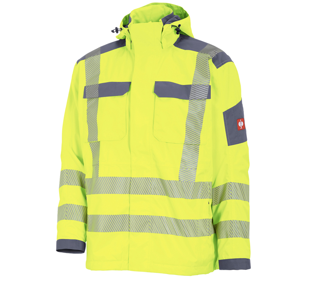 Work Jackets: High-vis functional jacket e.s.prestige + high-vis yellow/grey