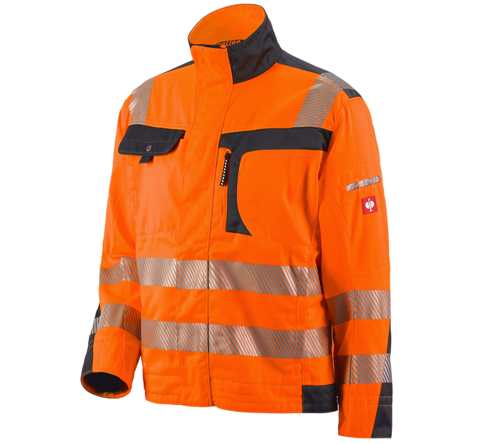 Work Jackets: High-vis jacket e.s.motion + high-vis orange/anthracite