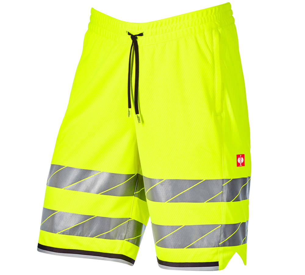 Work Trousers: High-vis functional shorts e.s.ambition + high-vis yellow/anthracite