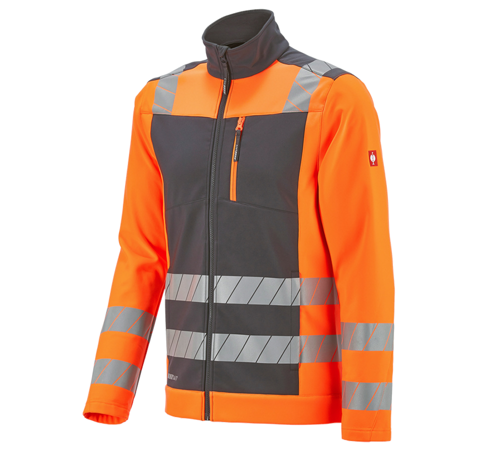 Clothing: High-vis softshell jacket e.s.motion 24/7 + anthracite/high-vis orange