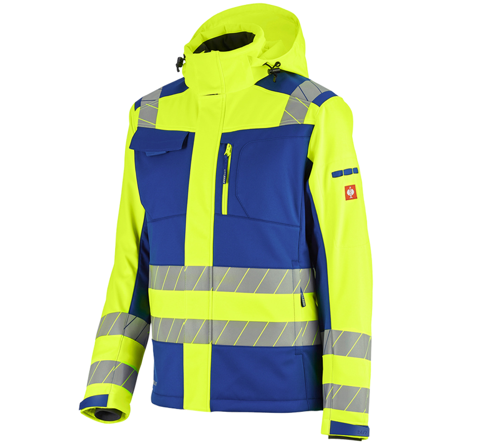 Topics: High-vis winter softshell jacket e.s.motion 24/7 + royal/high-vis yellow