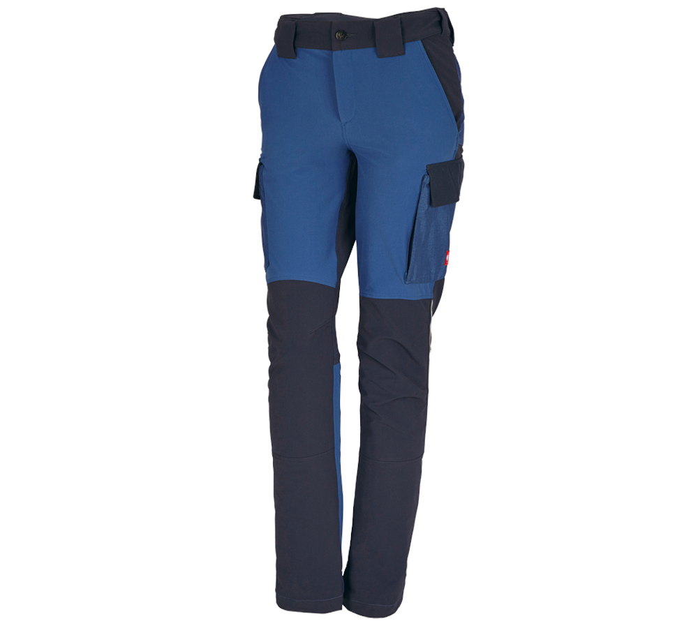 Work Trousers: Functional cargo trousers e.s.dynashield, ladies' + cobalt/pacific