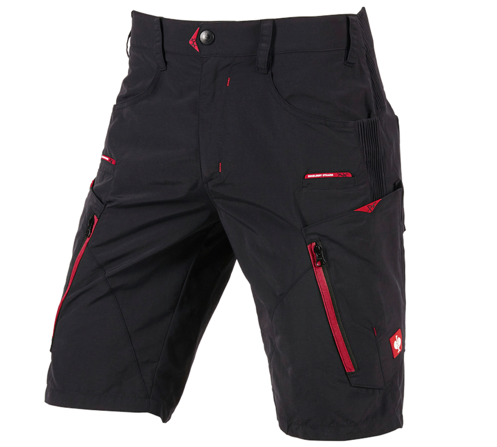 Work Trousers: e.s. Functional shorts Superlite + black/red