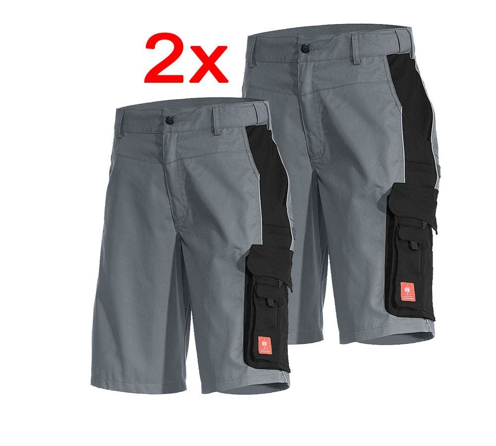 Clothing: Combo-Set: 2x e.s. Shorts active + grey/black