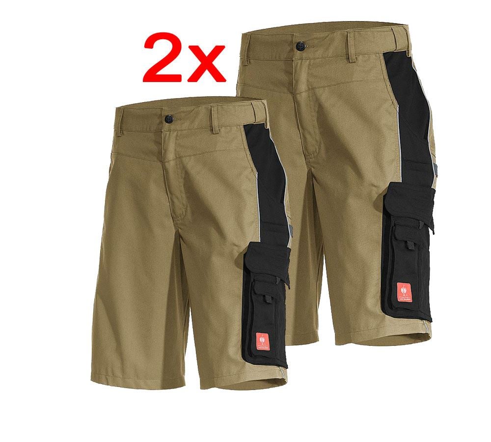 Clothing: Combo-Set: 2x e.s. Shorts active + khaki/black