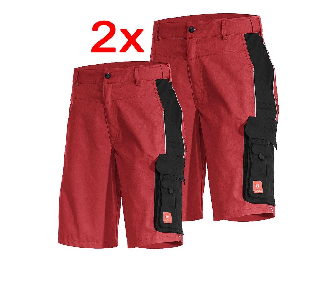Clothing: Combo-Set: 2x e.s. Shorts active + red/black