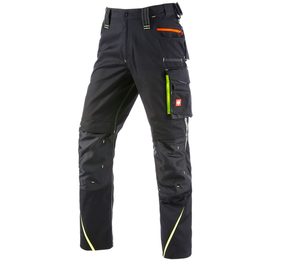 Plumbers / Installers: Trousers e.s.motion 2020 + black/high-vis yellow/high-vis orange