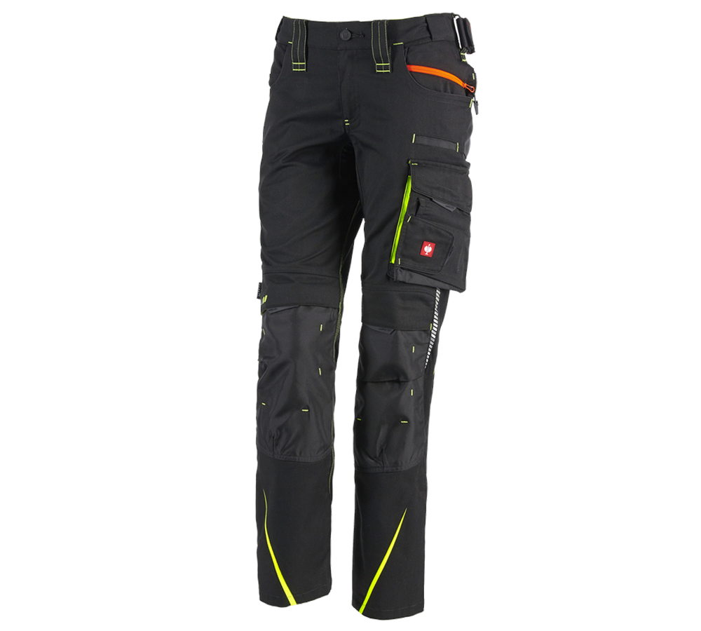 Plumbers / Installers: Ladies' trousers e.s.motion 2020 + black/high-vis yellow/high-vis orange