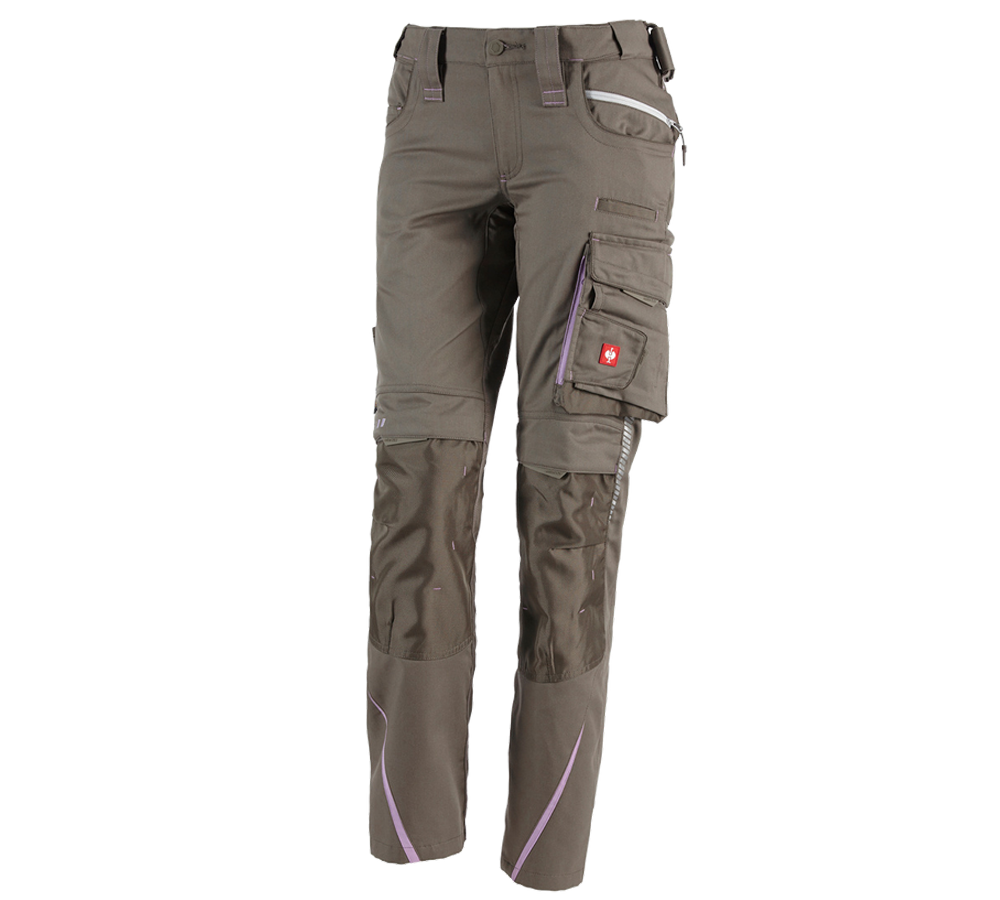 Work Trousers: Ladies' trousers e.s.motion 2020 + stone/lavender