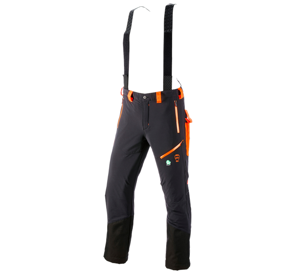 Forestry / Cut Protection Clothing: Cut protection trousers e.s.vision + black/high-vis orange