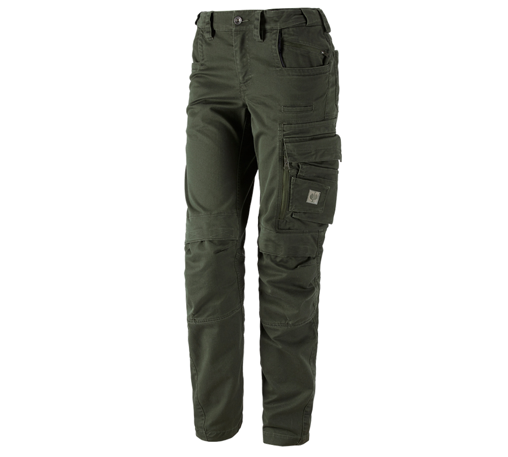 Work Trousers: Trousers e.s.motion ten, ladies' + disguisegreen