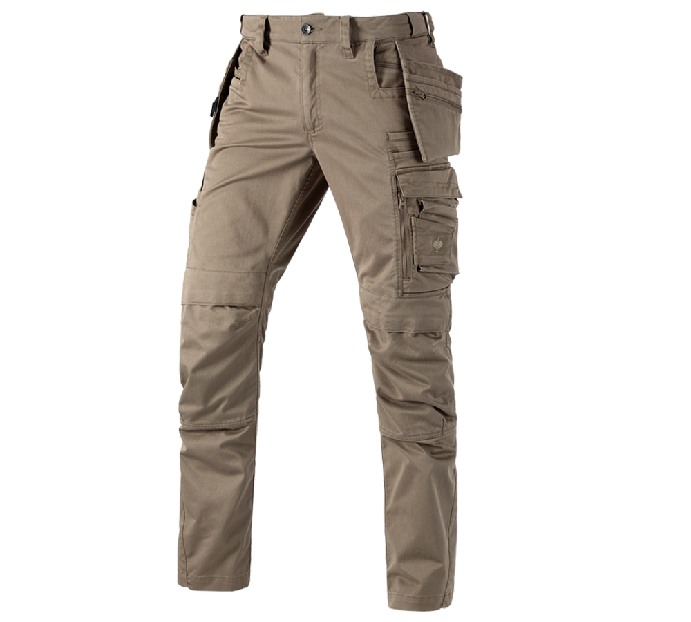 Gardening / Forestry / Farming: Trousers e.s.motion ten tool-pouch + ashbrown