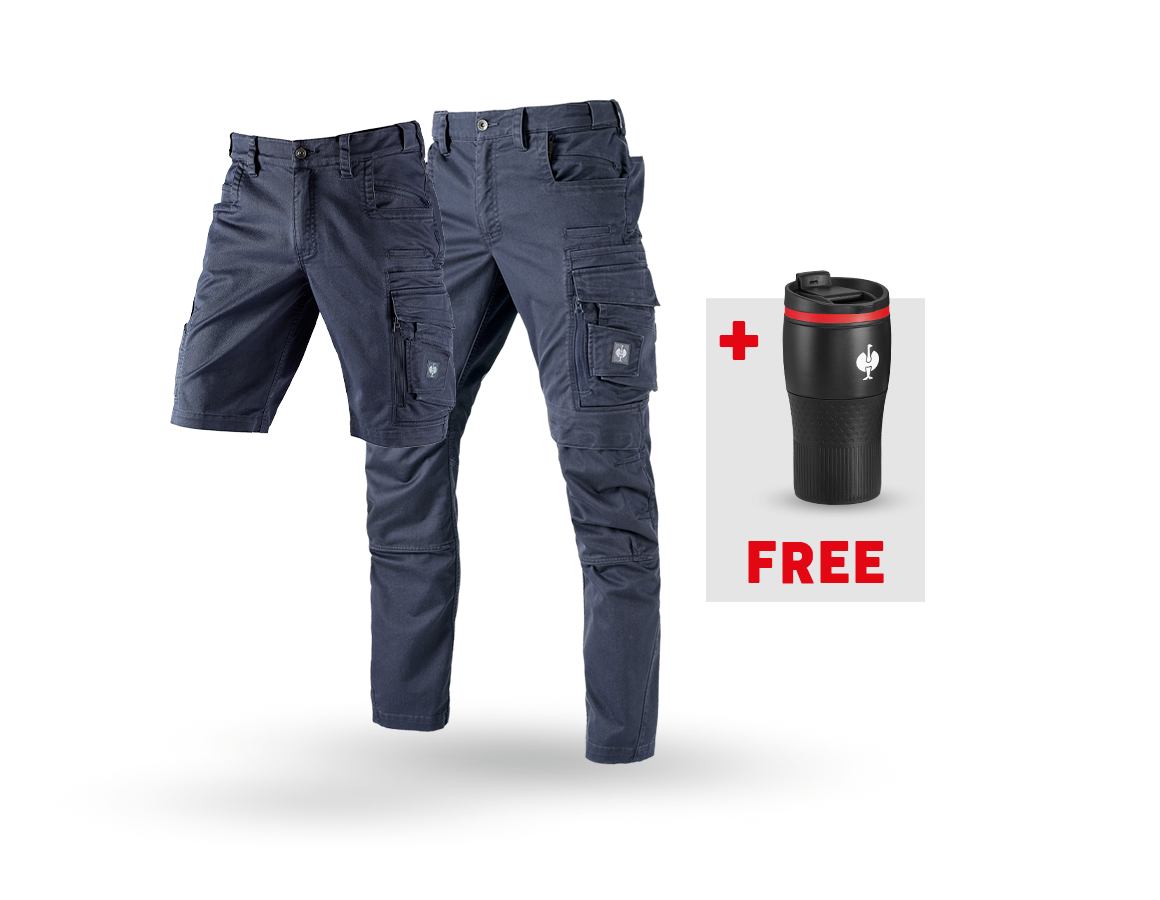 Clothing: SET: Trousers+Shorts e.s.motion ten+Insulated cup + slateblue