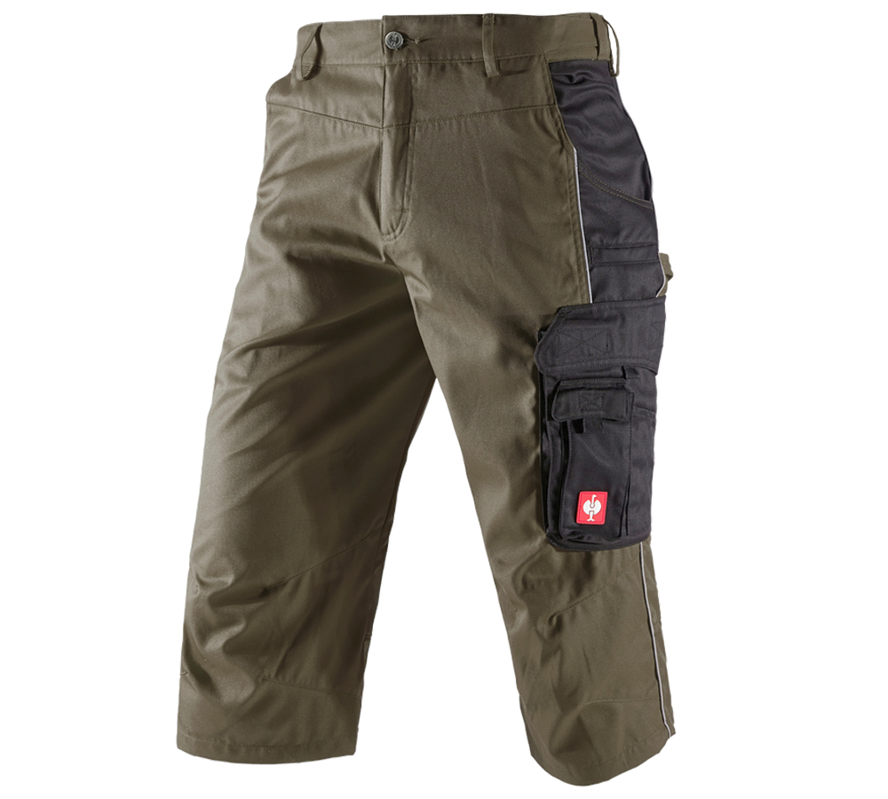 Work Trousers: e.s.active 3/4 length trousers + olive/black