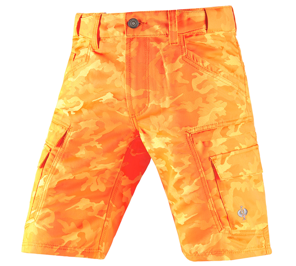 Work Trousers: e.s. Shorts color camo + camouflage orange