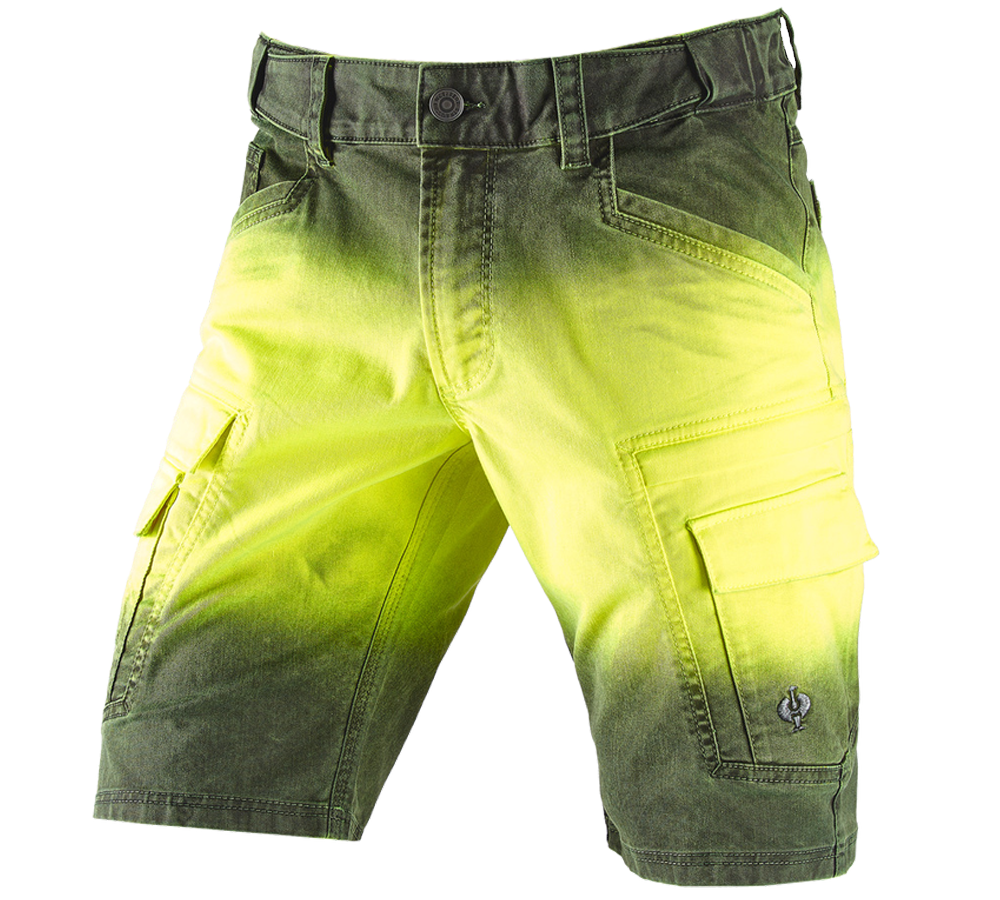 Work Trousers: e.s. Shorts color sprayer + high-vis yellow/black