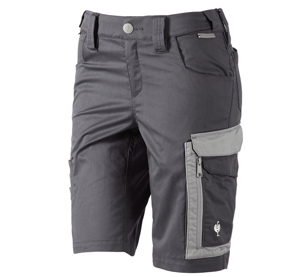 Work Trousers: Shorts e.s.concrete light, ladies' + anthracite/pearlgrey