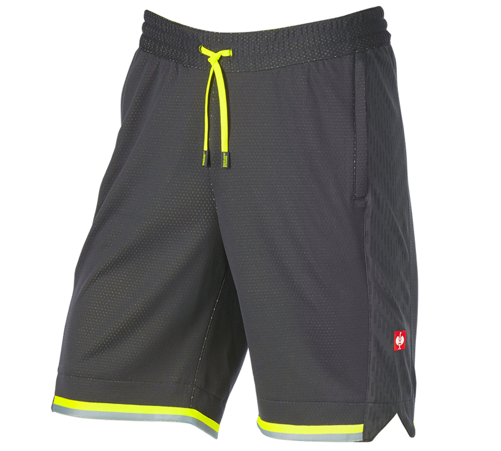 Work Trousers: Functional shorts e.s.ambition + anthracite/high-vis yellow