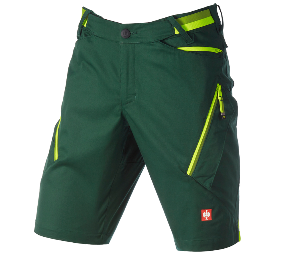Clothing: Multipocket shorts e.s.ambition + green/high-vis yellow