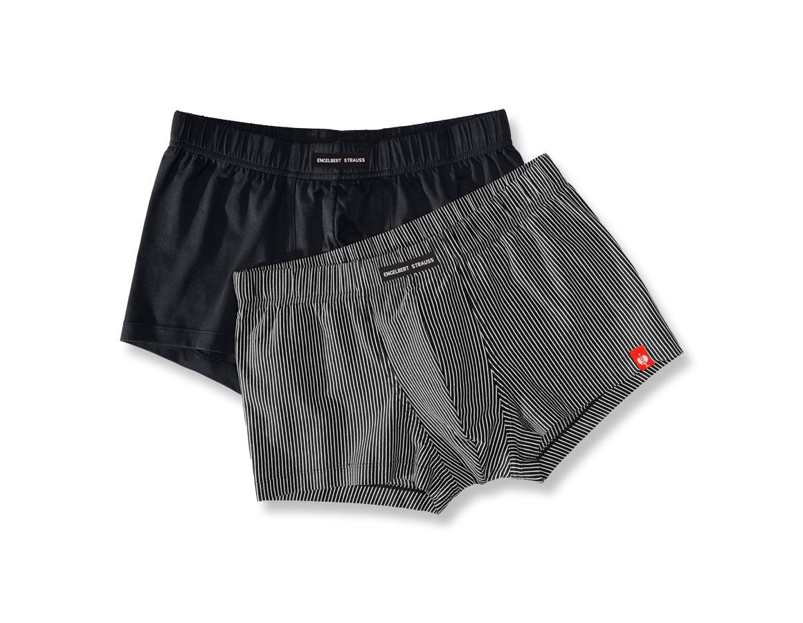 Underwear | Functional Underwear: e.s. Modal pants, pack of 2 + black+black/white striped