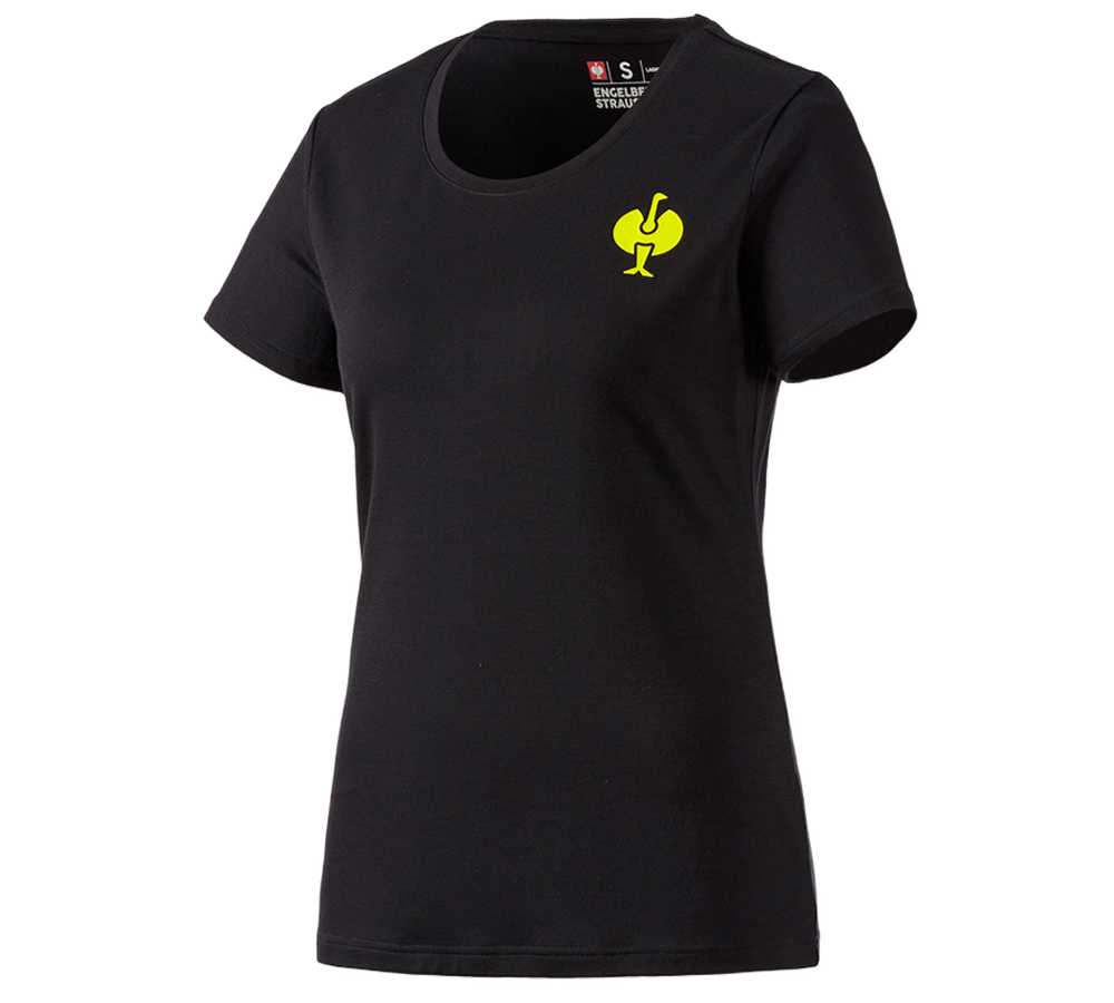 Shirts, Pullover & more: T-Shirt Merino e.s.trail, ladies' + black/acid yellow