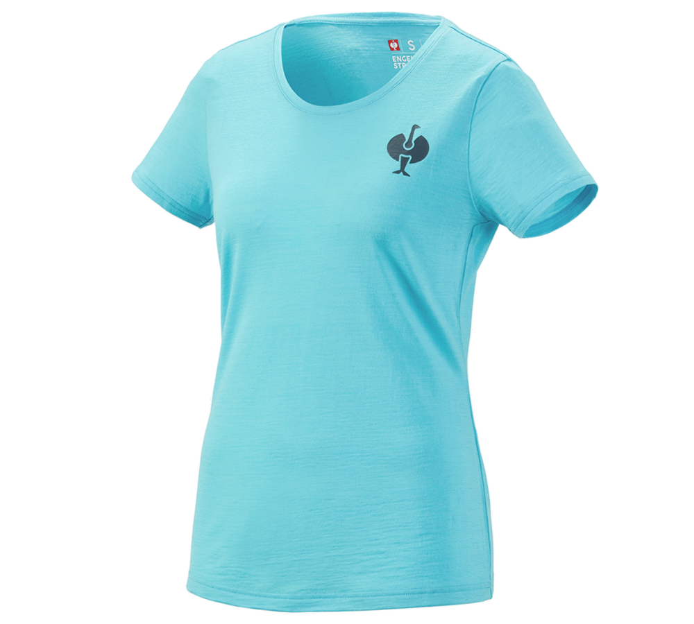 Clothing: T-Shirt Merino e.s.trail, ladies' + lapisturquoise/anthracite