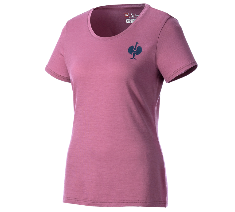 Clothing: T-Shirt Merino e.s.trail, ladies' + tarapink/deepblue