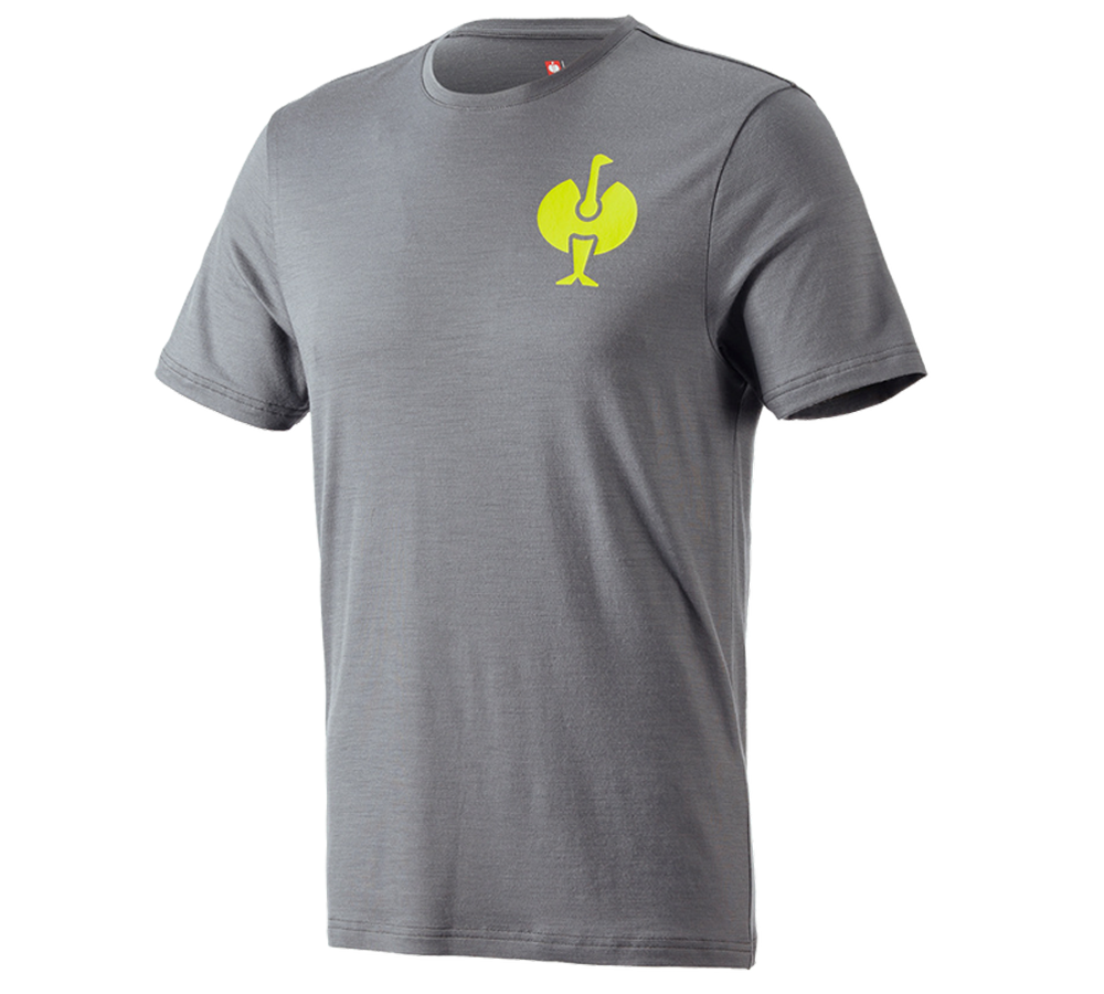 Shirts, Pullover & more: T-Shirt Merino e.s.trail + basaltgrey/acid yellow
