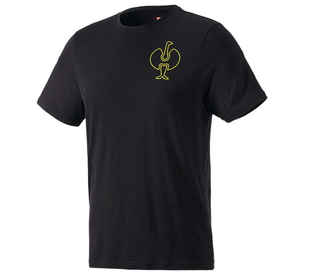 Shirts, Pullover & more: T-Shirt Merino e.s.trail + black/acid yellow