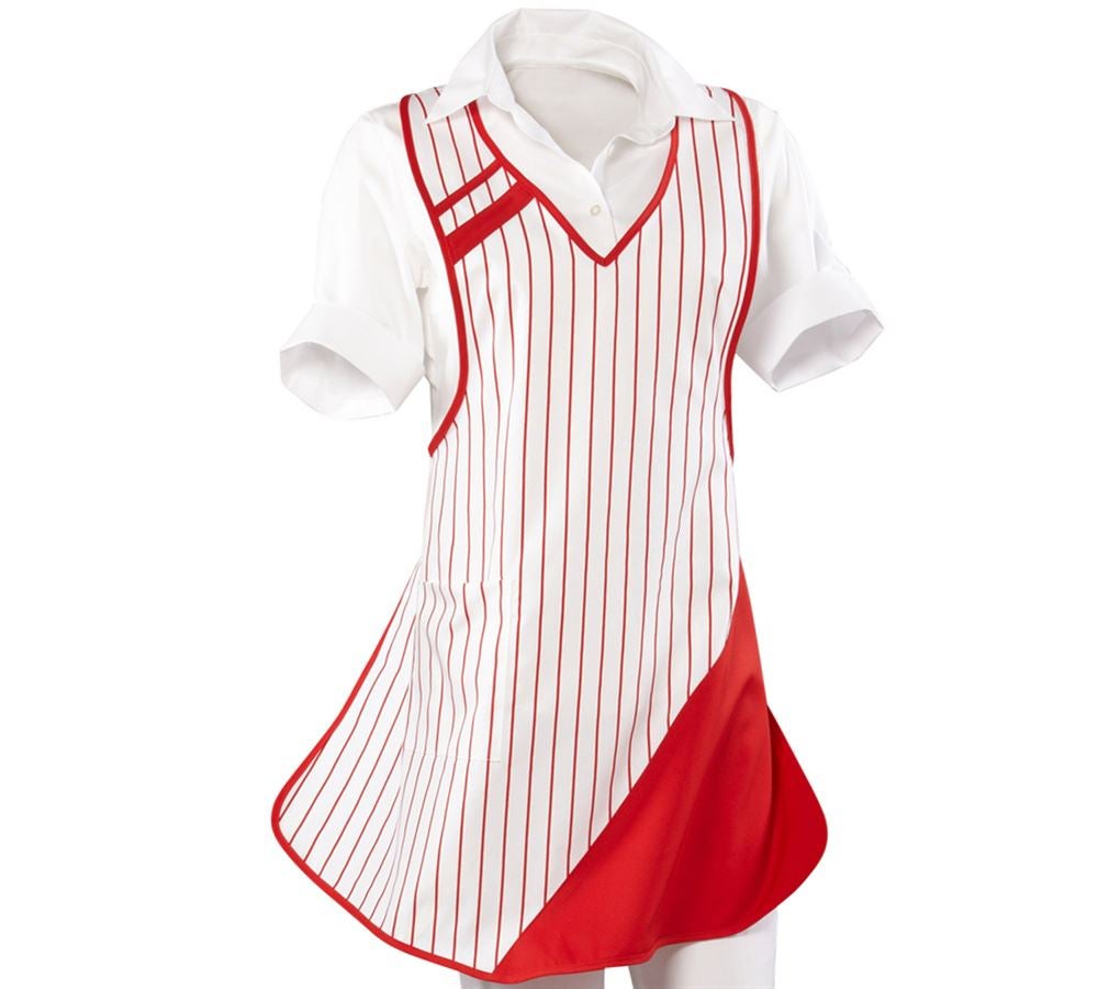 Aprons: Ladies' apron Ariane + white/red