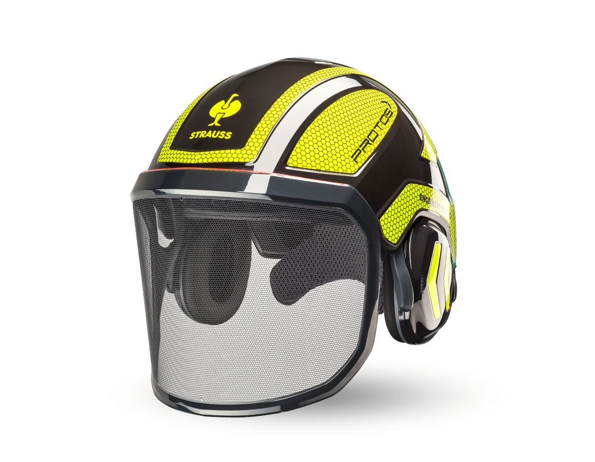 Hard Hats: e.s. Forestry helmet Protos® + black/high-vis yellow