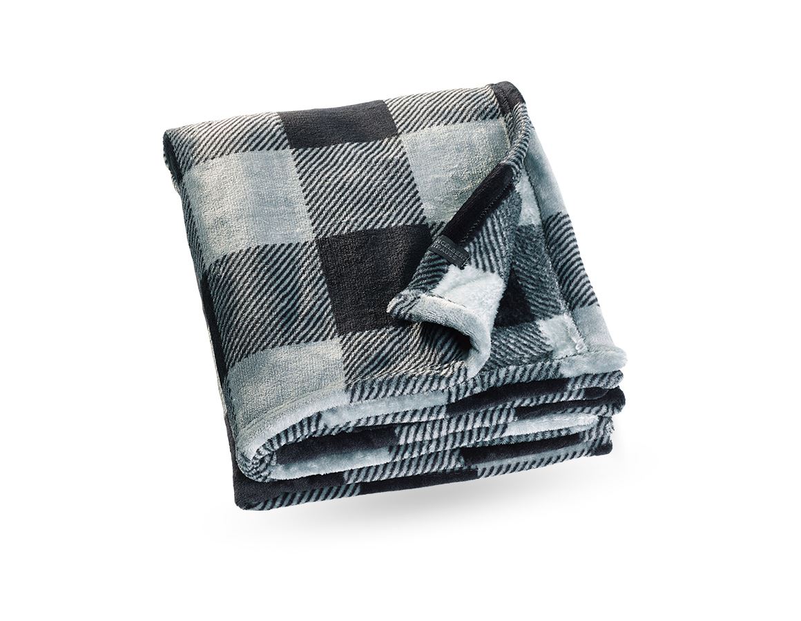 Gift Idea: e.s. Chequered fleece blanket + stormgrey/black