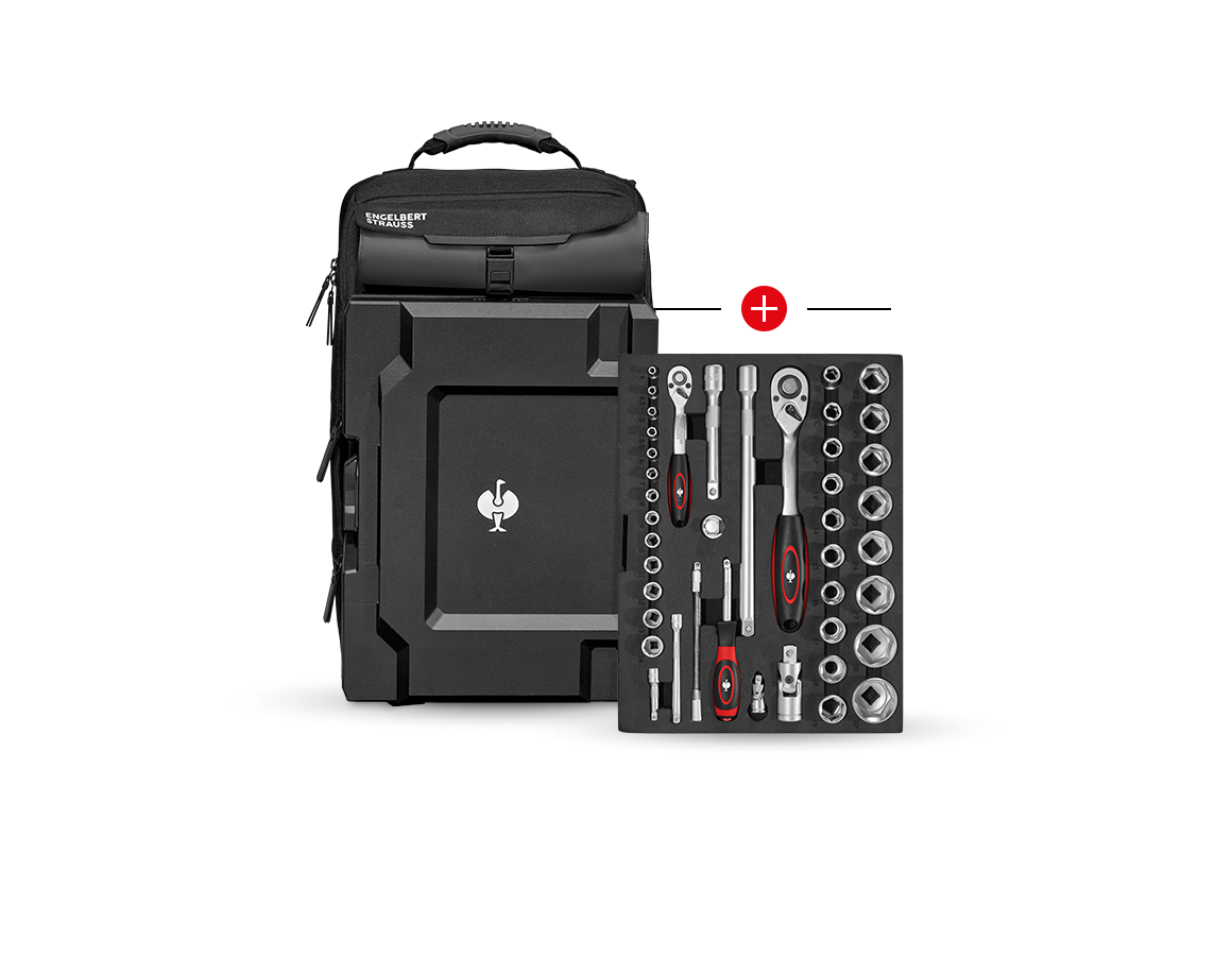 Tools: Insert Socket wrench Classic+STRAUSSbox backpack + black